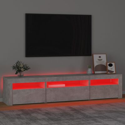 vidaXL TV-taso LED-valoilla betoninharmaa 195x35x40 cm