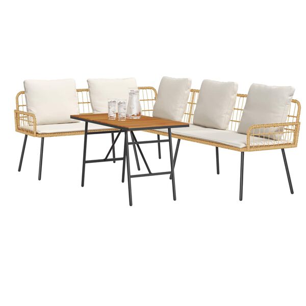 vidaXL Puutarhasohva Setti 2 pcs Beige polyrottinki