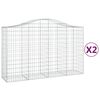 vidaXL Kaarevat kivikorit 2 kpl 200x50x120/140 cm galvanoitu rauta