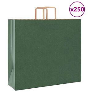 vidaXL Paperikassit 250 kpl kahvoilla vihre&auml; 54x15x49 cm