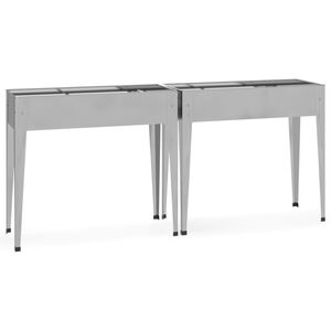 vidaXL Kukkalaatikot 2 kpl galvanoitu ter&auml;s