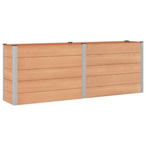 vidaXL Puutarhan Korotettu Kukkalaatikko Ruskea 250 x 50 x 91 cm