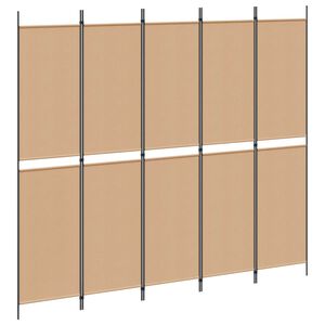 vidaXL 5-paneelinen huonejakaja Beige 250 x 220 cm Kangas