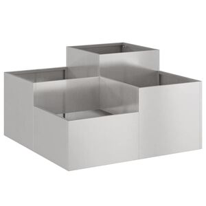 vidaXL Puutarha ruukku Hopea 80 x 80 x 48 cm Ruostumaton ter&auml;s
