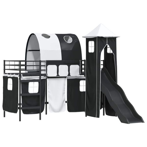 vidaXL Lasten parvis&auml;ngyn runko Musta 74,5 x 190 cm Metalli