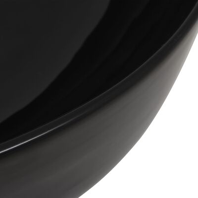 vidaXL Keraaminen pesuallas pyöreä 41,5 x 13,5 cm musta