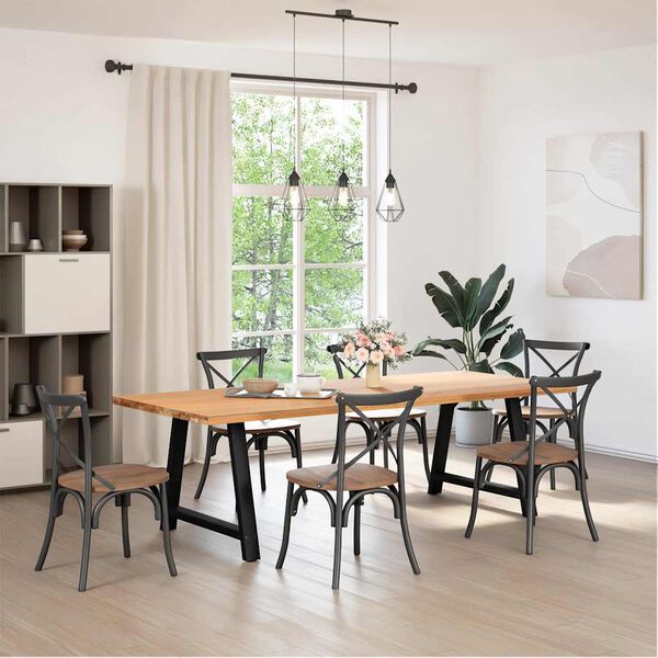 vidaXL Ruokap&ouml;yd&auml;n jalat A-muotoiset 2 kpl musta 90x(72-73) cm ter&auml;s