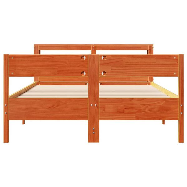 vidaXL S&auml;nky ilman patjaa vahanruskea 120x190 cm t&auml;ysi m&auml;nty