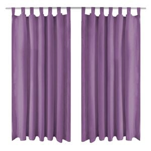 vidaXL Mikro-satiiniverhot silmukoilla 2 kpl 140x175 cm Violetti