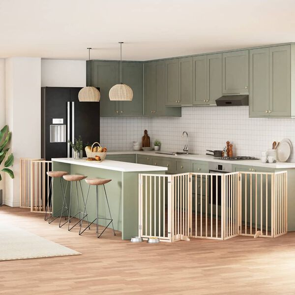 vidaXL Koiraportti kokoontaittuva 12 paneelia 600 cm poppelipuu