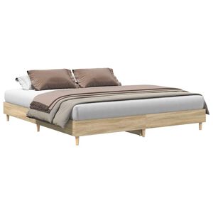 vidaXL S&auml;ngynrunko ilman patjaa sonoma-tammi 200x200 cm tekninen puu
