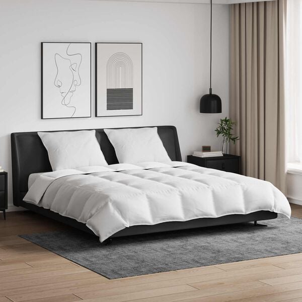 vidaXL Peittosarja tyynyll&auml; 3 pcs Valkoinen Untuvah&ouml;yhen