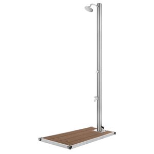 vidaXL Puutarhasuihku ruskealla alustalla 220 cm ruostumaton ter&auml;s
