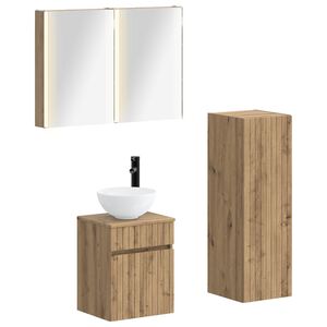 vidaXL Kylpyhuonekalustesetti 4 pcs Artisaanitammi
