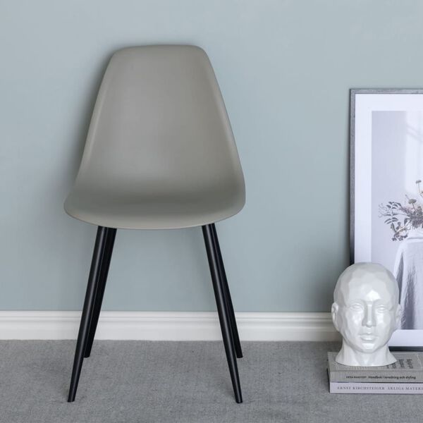 Venture Home Ruokatuolit 2 kpl Polar muovi harmaa ja musta