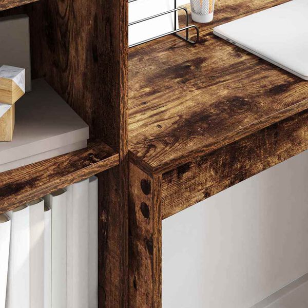 vidaXL Pöytä laatikon kanssa 2 pcs Savupähkinä