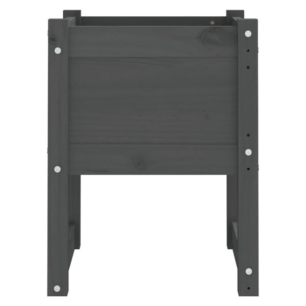 vidaXL Kukkalaatikko harmaa 40x40x52,5 cm täysi mänty