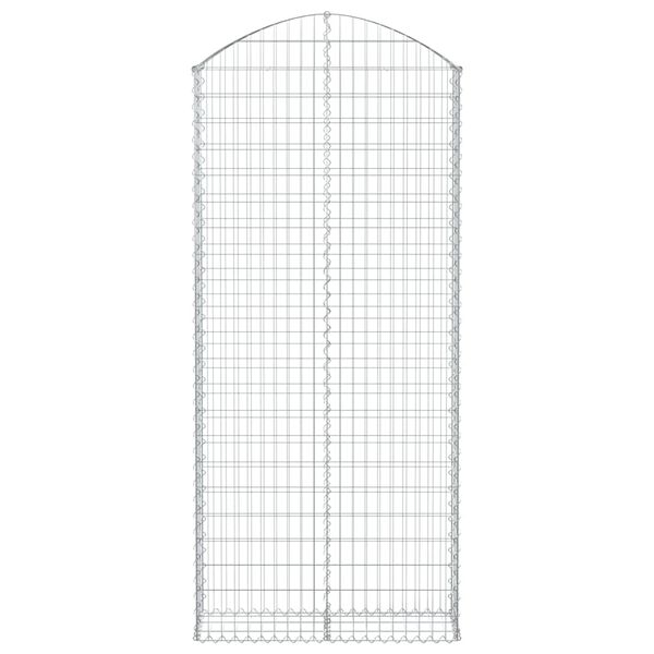 vidaXL Kaareva kivikori 100x30x220/240 cm galvanoitu rauta