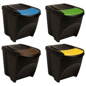 vidaXL Pinottavat roskakorit 4 kpl antrasiitti 100 l