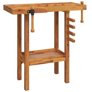 vidaXL Ty&ouml;penkki ruuvipuristimilla 92x48x83 cm t&auml;ysi akasiapuu