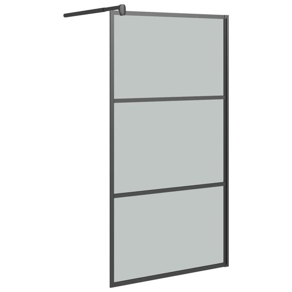 vidaXL Walk-in suihkusein&auml;ke 100x195 cm tumma ESG-lasi musta