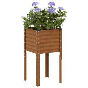 vidaXL Puutarhan istutuslaatikko 45x45x88 cm s&auml;&auml;nkest&auml;v&auml; ter&auml;s