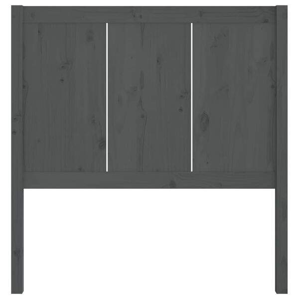 vidaXL Sängynpääty harmaa 80,5x4x100 cm täysi mänty