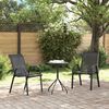 vidaXL Puutarhan Bistro Set 3 pcs Musta Teräs