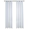 vidaXL Pimennysverhot metallirenkailla 2 kpl valkoinen 140x225 cm
