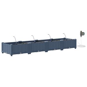 vidaXL Puutarha ruukku 4 kpl Harmaa 160 x 40 x 22 cm PP