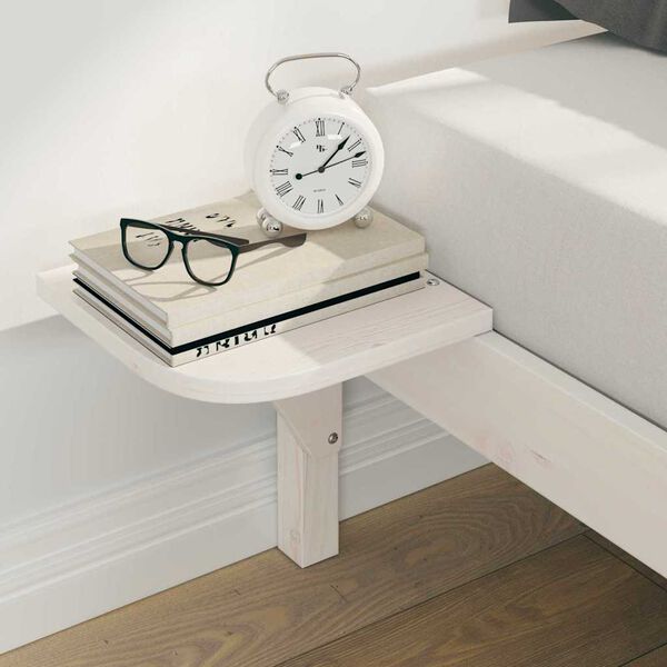 vidaXL Sänkykehys sivupöydillä Valkoinen 180 x 220 cm