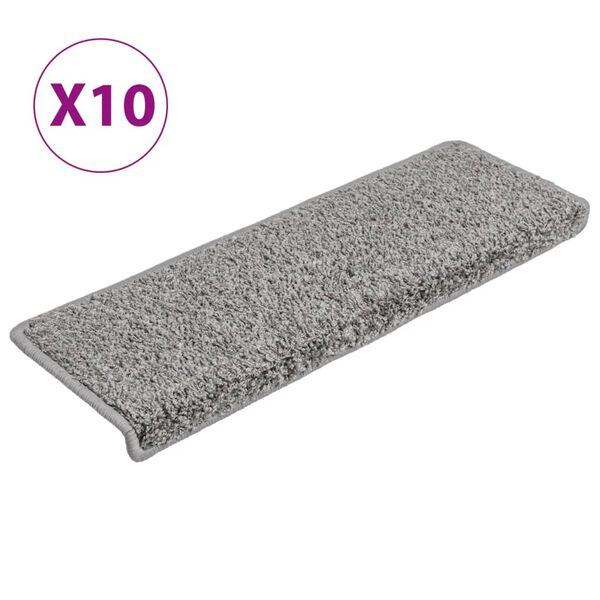 vidaXL Portaiden matot 10 kpl 65x21x4 cm harmaa suorakaiteen muotoinen reuna