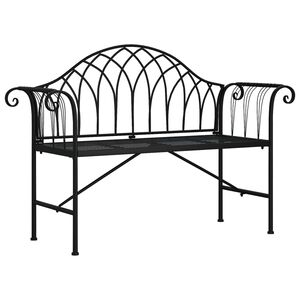 vidaXL 2-istuttava Puutarhapenkki 128 cm musta ter&auml;s
