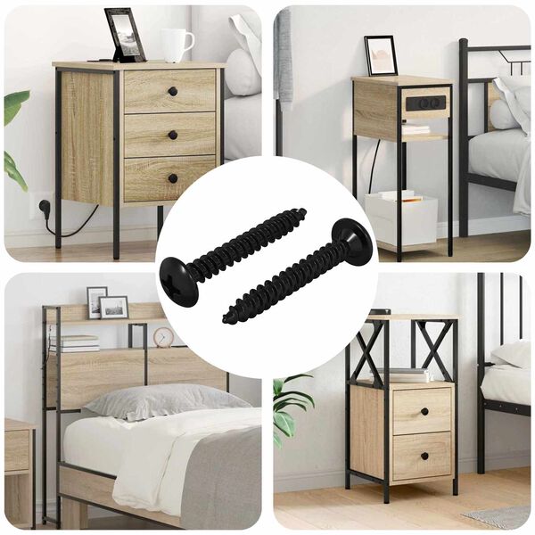 vidaXL Kierre kynsi 2 pcs Musta M4 x 28 mm Ter&auml;s