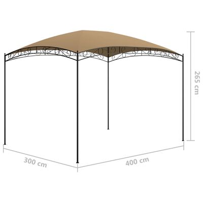 vidaXL Huvimaja 3x4x2,65 m ruskeanharmaa 180 g/m²