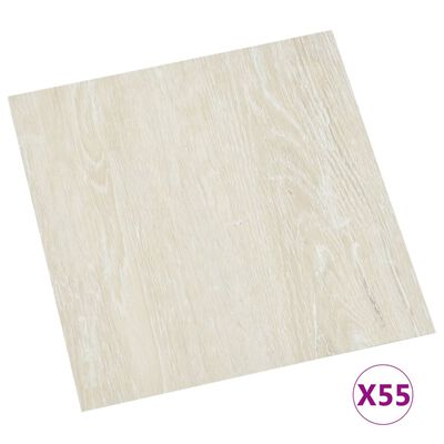 vidaXL Itsekiinnittyvä lattialankku 55 kpl PVC 5,11 m² kerma
