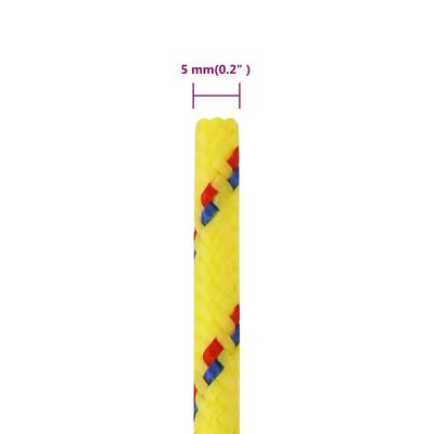 vidaXL Veneköysi keltainen 5 mm 250 m polypropeeni