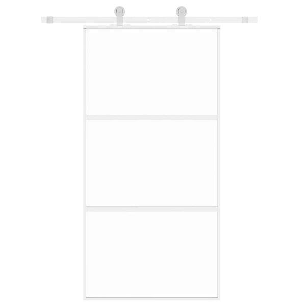 vidaXL Liukuovi valkoinen 102,5x205 cm karkaistu lasi ja alumiini