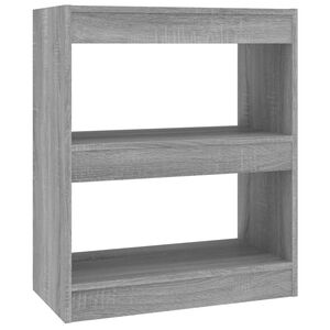 vidaXL Kirjahylly/tilanjakaja harmaa Sonoma 60x30x72 cm