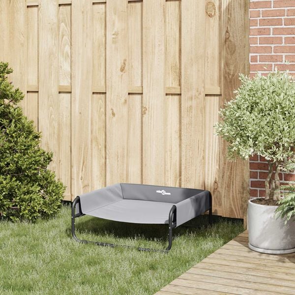 vidaXL Koiran Peti Vaaleanharmaa ML Oxford-kangas ja teräs