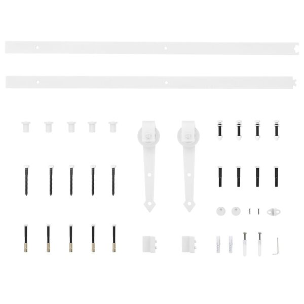 vidaXL Liukuoven asennussarja 183 cm teräs valkoinen