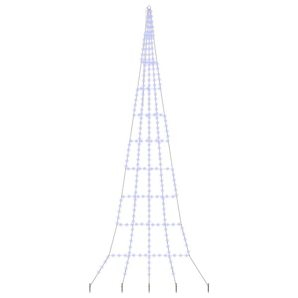 vidaXL LED-joulukuusi maapistokkeilla Sininen 500 cm Metalli