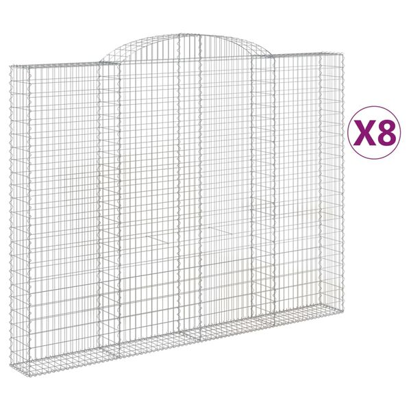 vidaXL Kaarevat kivikorit 8 kpl 300x30x220/240 cm galvanoitu rauta