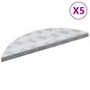 vidaXL Portaan askelma 5 kpl 60 x 18 x 2,5 cm Hopea Alumiini Puolikuu