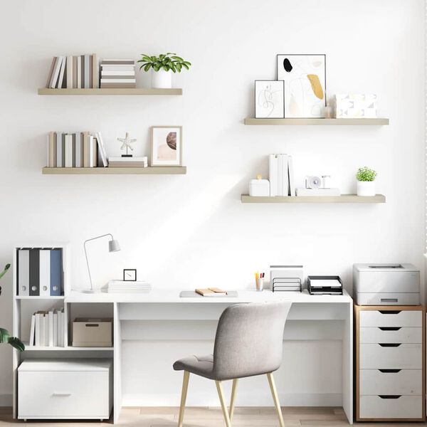 vidaXL Kelluvat sein&auml;hyllyt 4 kpl tammi 90x23,5x3,8 cm MDF