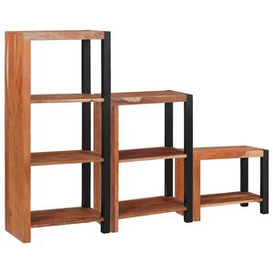 vidaXL Kirjahylly 6 tasoa 3 kpl 50 x 30 x 110 cm Tihe&auml; akasiapuu