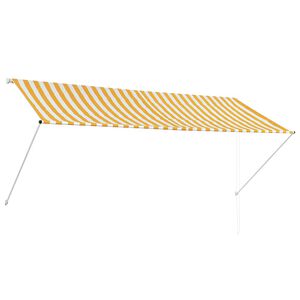 vidaXL Sis&auml;&auml;nkelattava markiisi 300x150 cm keltainen ja valkoinen