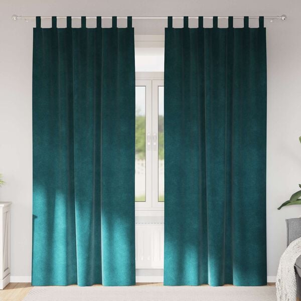 vidaXL Pimennysverhot 2 pcs Tummanvihre&auml; 140 x 245 cm Sametti