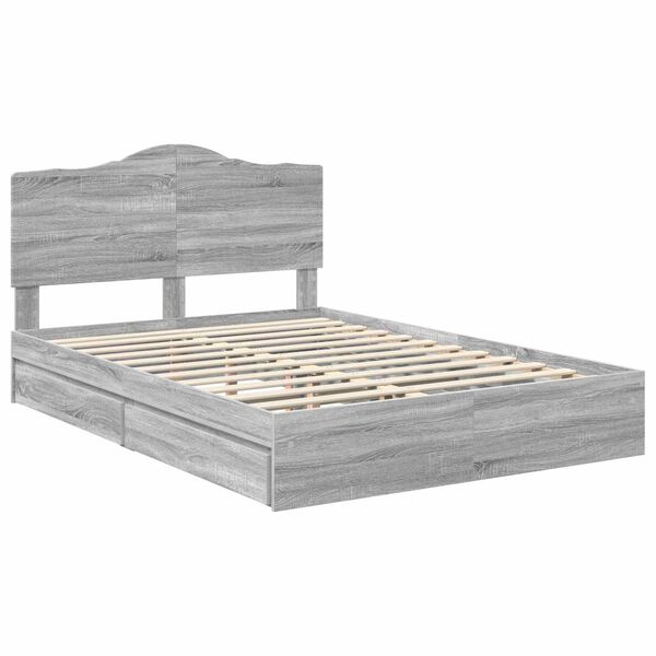 vidaXL S&auml;ilytyss&auml;nky p&auml;&auml;tyll&auml; Harmaa Sonoma 5FT King Size Tekninen puu