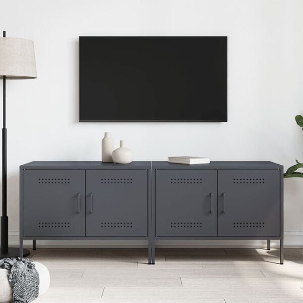 vidaXL TV-tasot 2 kpl antrasiitti 68x39x50,5 cm ter&auml;s